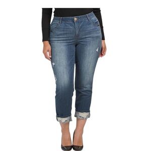 Democracy Women's Ab Solution High Rise Boyfriend Jeans Size 10 Blue B2352E3AU